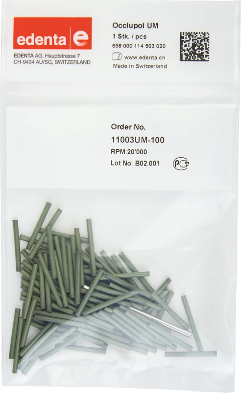 Occlupol  Packung  100 Stück unmontiert, grün fein, Figur 114, 20 mm, ISO 020