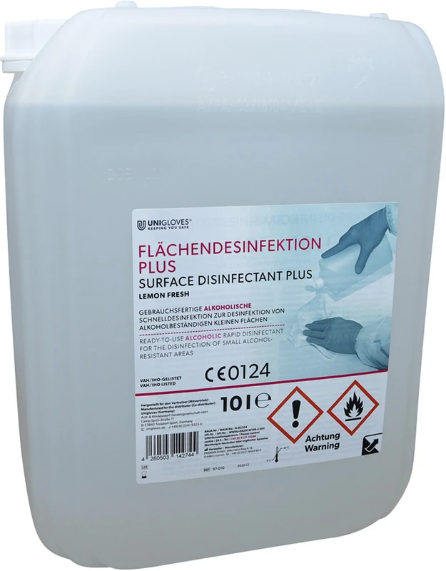 UNIGLOVES Flächendesinfektion PLUS  Kanister  10 Liter lemon fresh