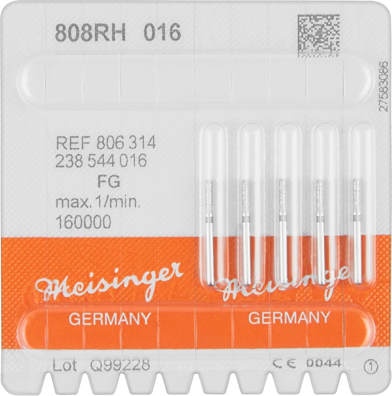 Diamanten 808  Packung  5 Stück schwarz super grob, FG, Figur 238 Birne rund, 5 mm, ISO 016