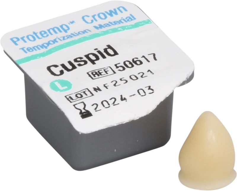 Protemp Crown  Packung  5 Stück Eckzahn L, 1 Stückmesslehre