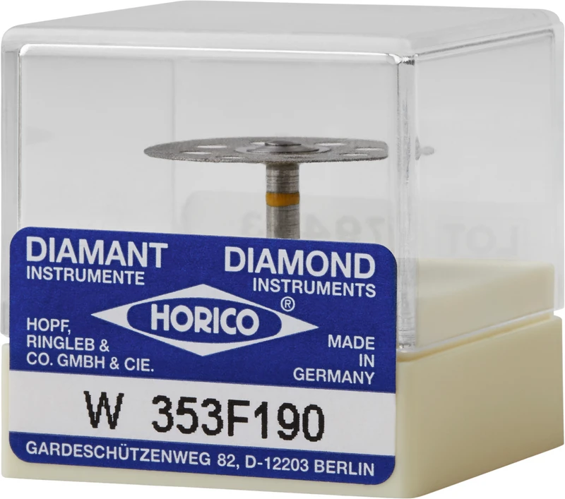 Superdiaflex® 353 F  Stück  doppelseitig, sehr flexibel, gelb x-fein, RA, Figur 353, 0,5 mm, ISO 190