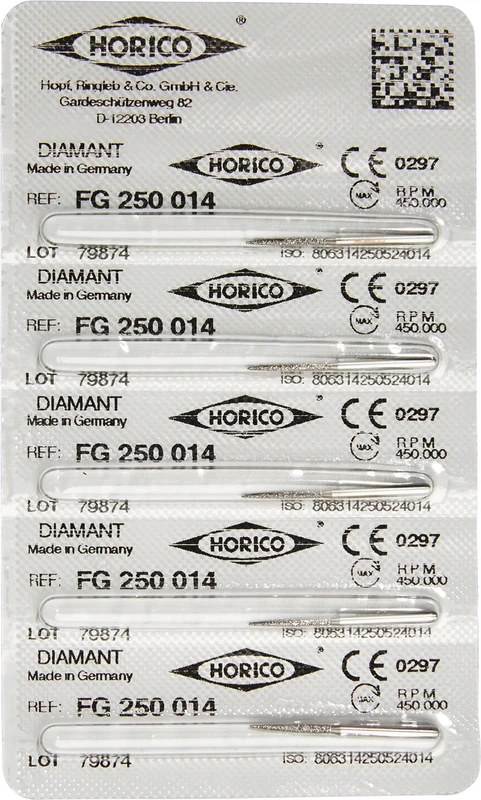 Diamantschleifer 250  Packung  5 Stück FG, Figur 250, 10 mm, 014