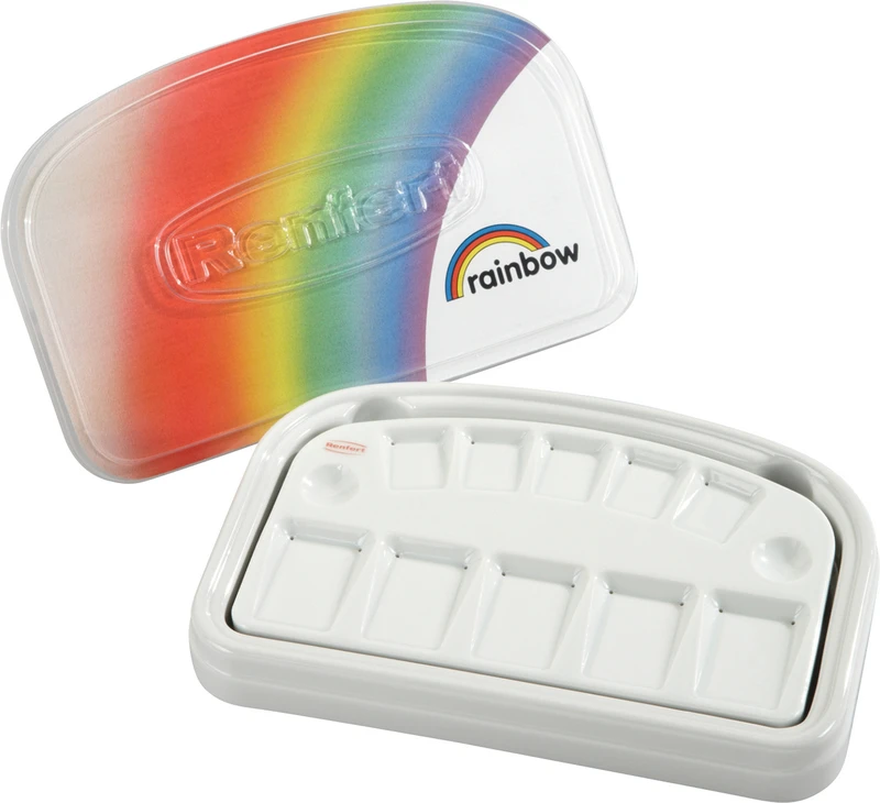 Rainbow-Anmischplatte  Stück  inklusive Deckel und Kunststoffschale, 183 x 105 mm