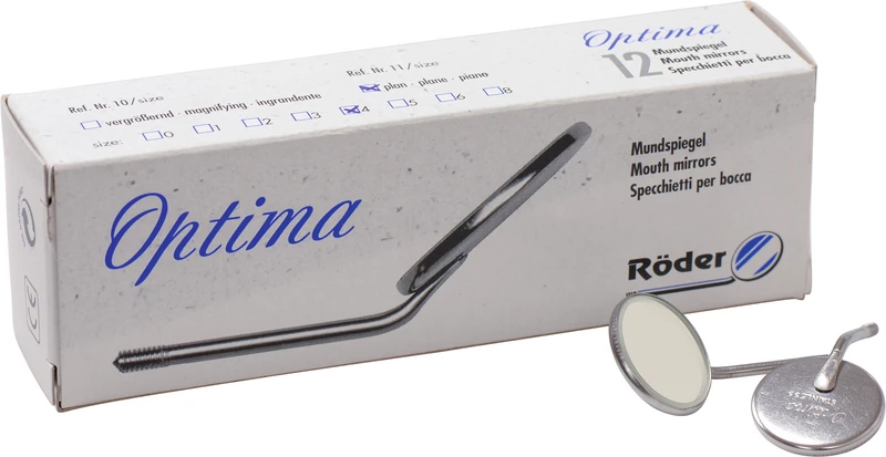 Mundspiegel Optima  Packung  12 Stück klar, plan 4