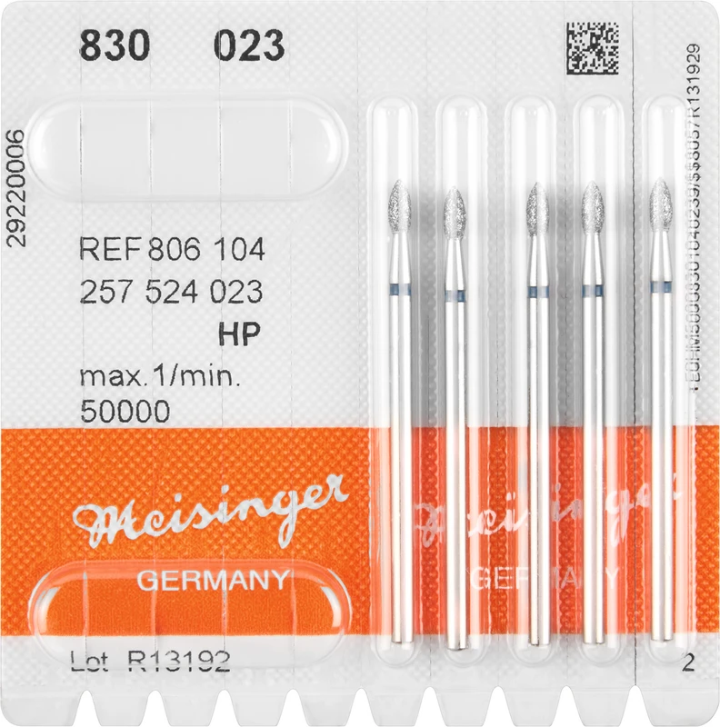 Diamanten 830  Packung  5 Stück blau mittel, HP, Figur 257 Birne, 5 mm, ISO 023