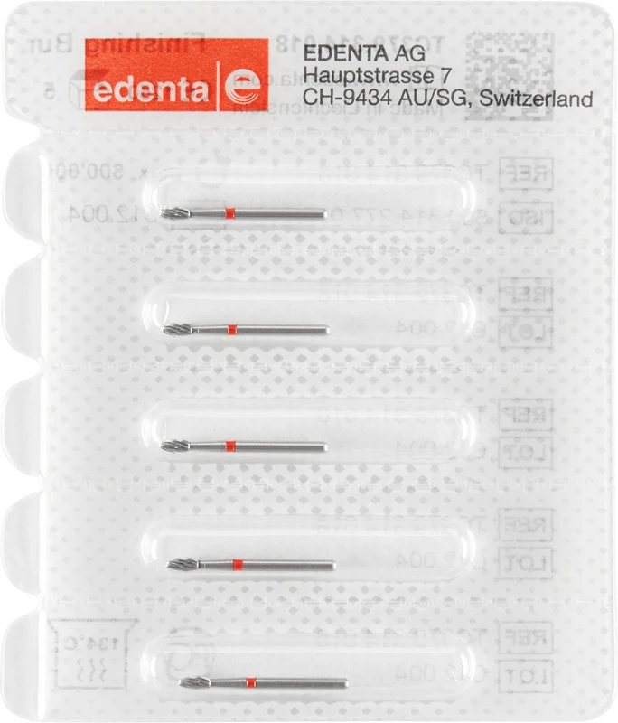 HM-Finierer TC379  Packung  5 Stück rot, 12 Schneiden, FG, Figur 277 Eiform, 3,5 mm, ISO 018