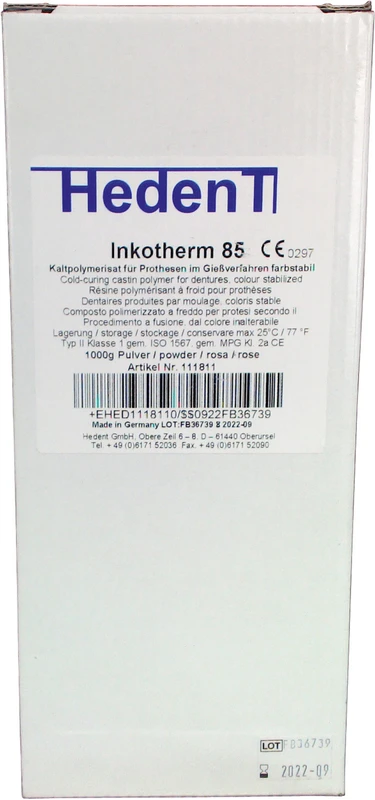 Inkotherm 85 Gießkunststoff  Flasche  1 kg Pulver rosa