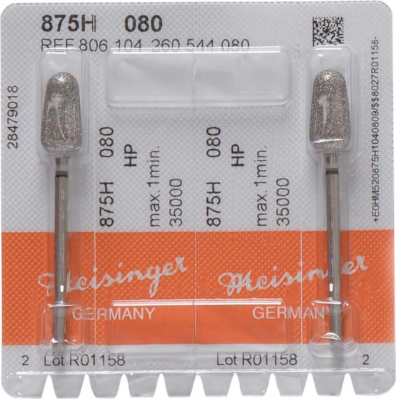 Diamanten 875  Packung  2 Stück schwarz supergrob, HP, Figur 260 konisch rund, 15 mm, ISO 080