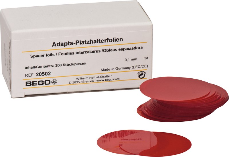 Adapta  Packung  200 Adapta-Platzhalterfolien rot, 0,1 mm