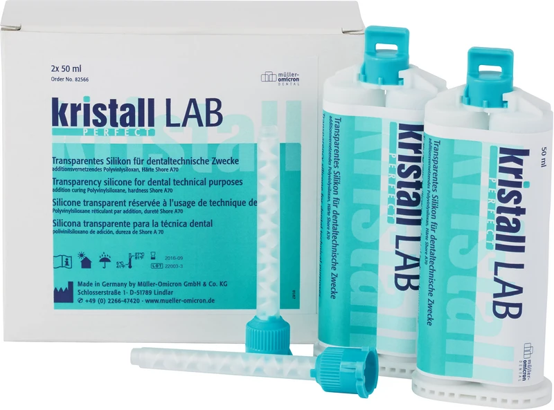 kristall® PERFECT LAB  Packung  2 x 50 ml Kartusche, 12 Mixing Tips grün