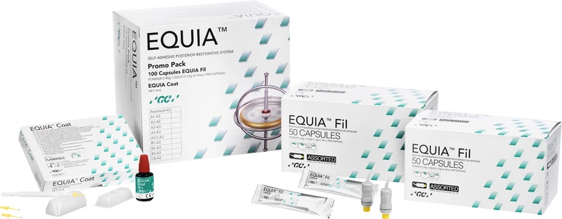 GC EQUIA  Promo Kit  2 x 50 Kapseln A3-B2, Zubehör