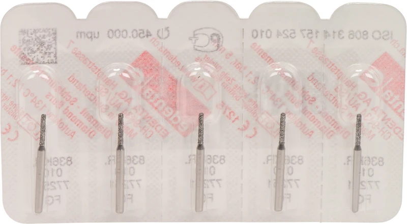 Omni Diamanten 836  Packung  5 Stück Standard, FG, Figur 157 Zylinder Kante rund, 6 mm, ISO 010