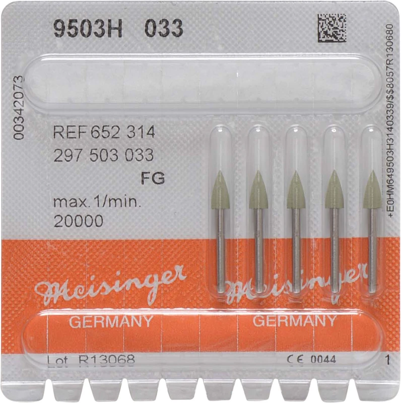 Universalpolierer 9503  Packung  5 Stück grün fein, FG, Figur 297, 7,5 mm, ISO 033