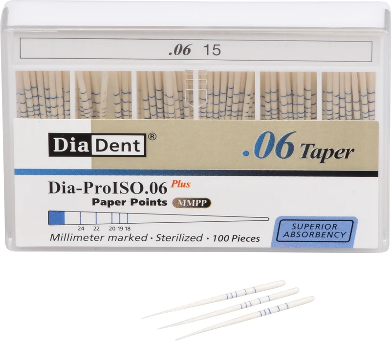 DiaDent® Dia-Pro Paper Points  Packung  100 Stück Taper.06, ISO 015