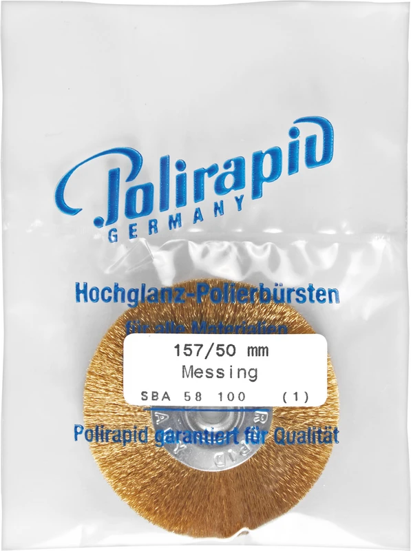 Schmalbürsten  Stück  mit Aluzentrum, Messing, Ø 50 mm, Draht: 0,08 mm