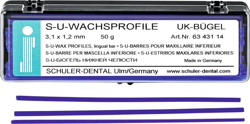 S-U-Wachsprofile  Packung  50 g Unterkieferbügel, 3,1 x 1,2 mm