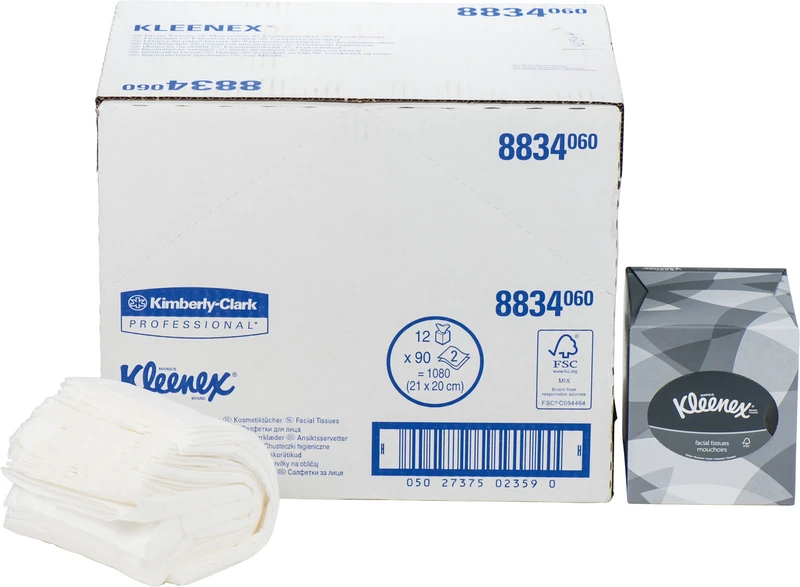 Kleenex® Kosmetiktücher  Karton  12 x 90 Stück in der Würfel-Box