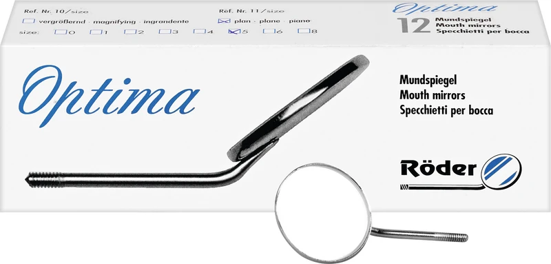 Mundspiegel Optima  Packung  12 Stück klar, plan 5