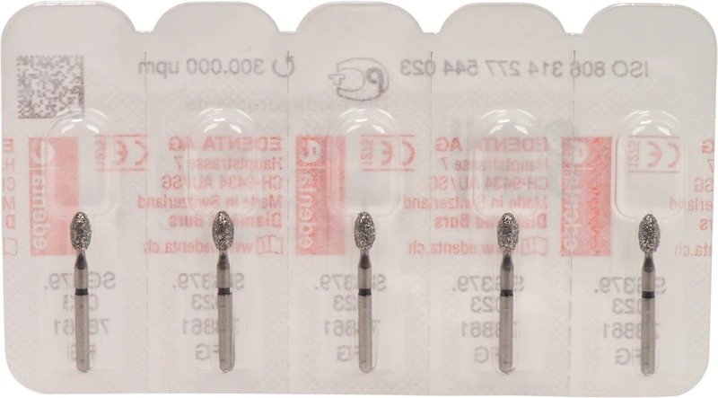 Omni Diamanten 379  Packung  5 Stück schwarz supergrob, FG, Figur 277 Eiform, 4,5 mm, ISO 023