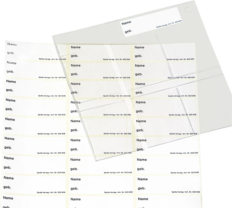 Aufkleber Röntgensichthüllen   Stück  Blatt 42 Aufkleber 6 x 1,9 cm