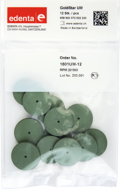 Goldstar  Packung  12 Stück unmontiert, grün, Figur 372, 3 mm, ISO 220