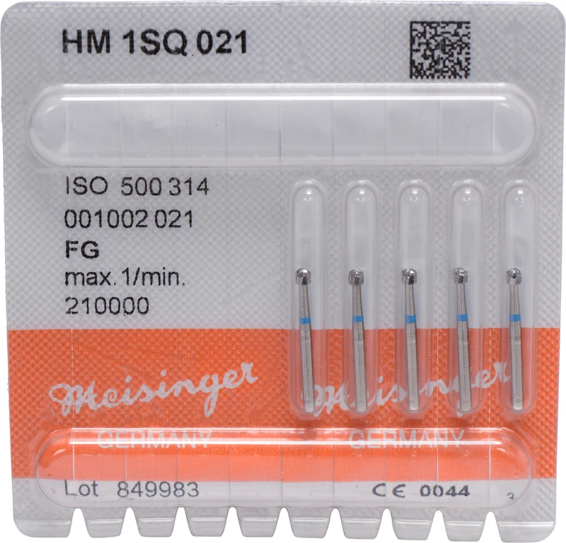 HM-Bohrer 1SQ  Packung  5 Stück schnittfr. Verz. Querhieb, FG, blau, Figur 001, ISO 021