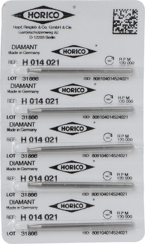 Diamantschleifer H 014  Packung  5 Stück HP, Figur 014, 0,7 mm, ISO 021