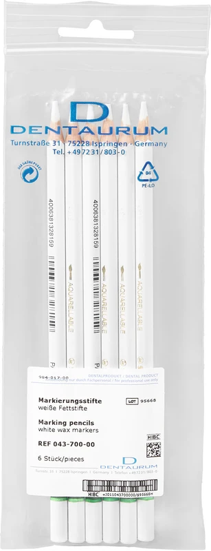 Fettstifte  Packung  6 Stück weiß