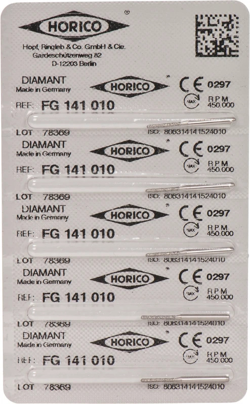 Diamantschleifer 141  Packung  5 Stück FG, Figur 141, 8 mm, ISO 010