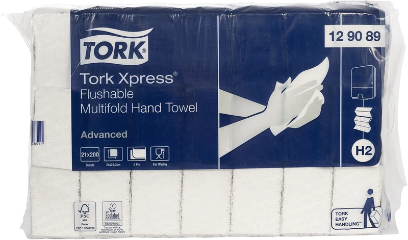 TORK® Xpress® Multifold (Interfold) Handtücher H2 System   Karton  21 x 200 Stück 2-lagig, weiß