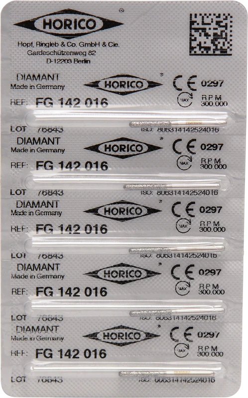 Diamantschleifer 142  Packung  5 Stück FG, Figur 142, 10 mm, ISO 016
