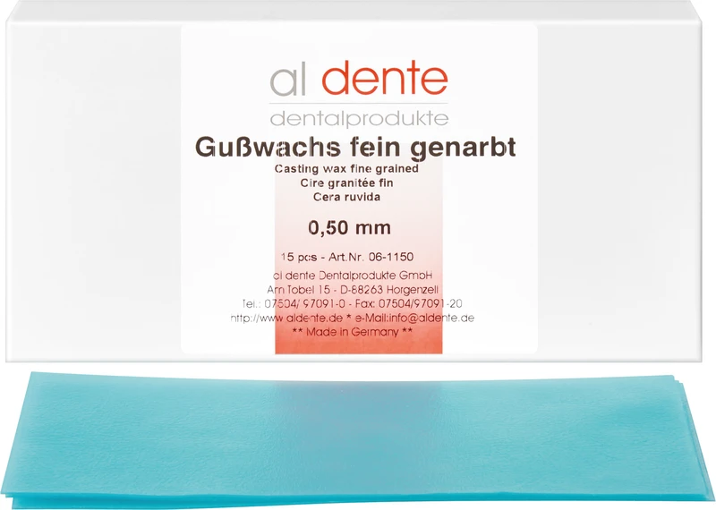 Gusswachs  Packung  15 Stück fein genarbt, 0,5 mm