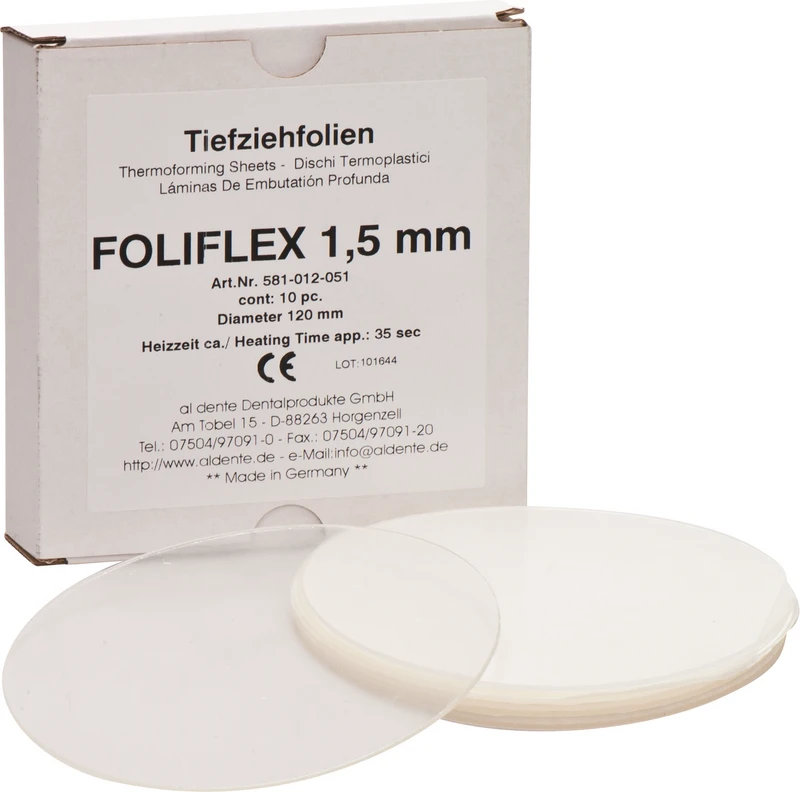 Foliflex  Packung  10 Stück transparent, Ø 120 mm, Stärke 1,5 mm