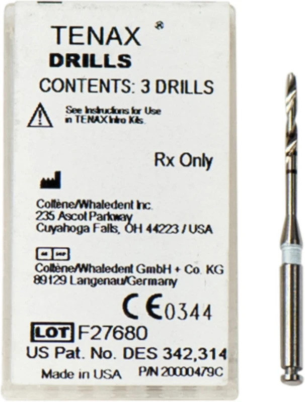 TENAX® Bohrer  Packung  3 Stück Ø 1,2 mm grau