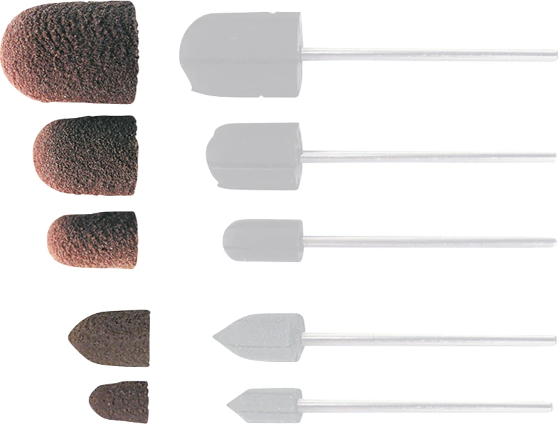 Schleifkappen  Packung  5 Stück spitz Ø 6,5 mm, Größe 1 für Träger D4458