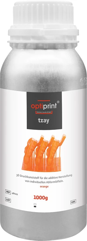 optiprint® tray   Flasche  1 kg 385 nm, orange-transparent