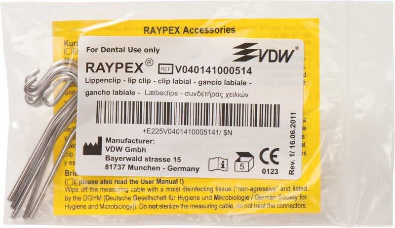 Raypex® Lippenclips  Packung  5 Stück autoklavierbar