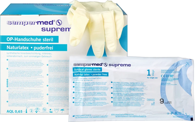 Sempermed® supreme  Packung  50 Paar puderfrei, naturweiß, Größe 9