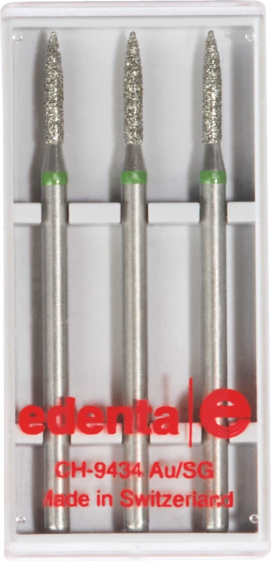 Diamanten 863  Packung  3 Stück grün grob, HP, Figur 250 Flamme, 10 mm, ISO 016