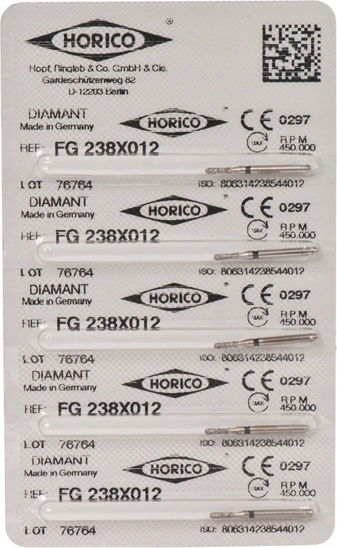 Diamantschleifer 238  Packung  5 Stück schwarz x-grob, FG, Figur 238, 4 mm, ISO 012