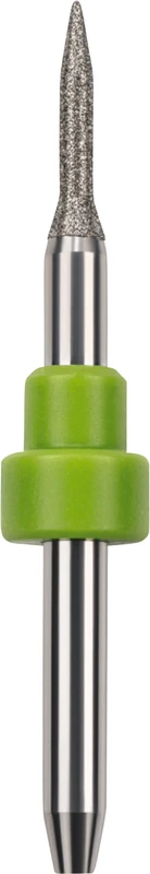 CAD\CAM Diamant Schleifer  Stück  diamantiert, grün, Schaft-Ø 3 mm, Figur ZGB2-25D, Kopflänge: 9 mm, ISO 017