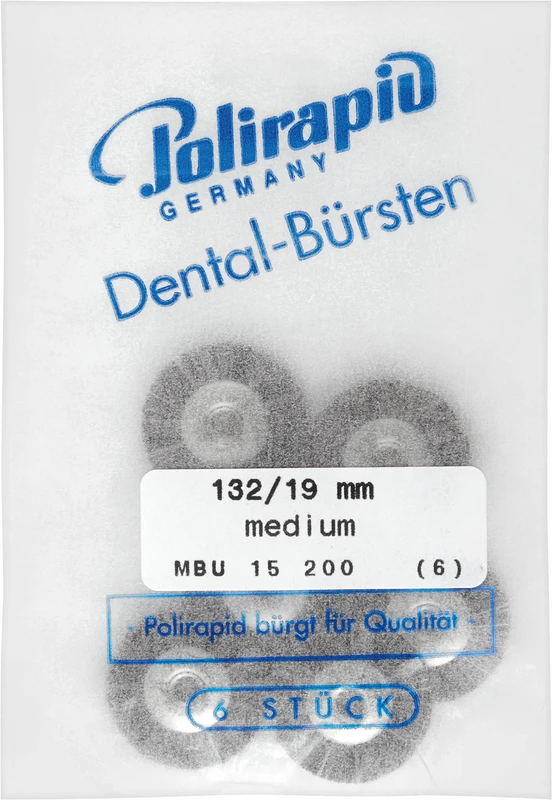 Miniaturbürsten Rosshaar  Packung  6 Stück unmontiert, grau mittel, Rosshaar mixed, Ø 19 mm