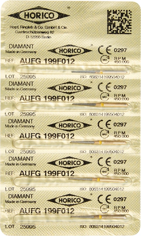 Diamant AuFG 199  Packung  5 Stück gelb extra fein, FG, Figur 167, ISO 012