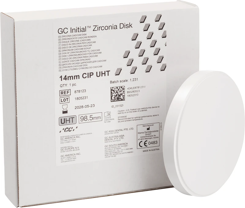 GC Initial Zirconia Disk  Stück  Ø 98, 5 mm H 14 mm, UHT