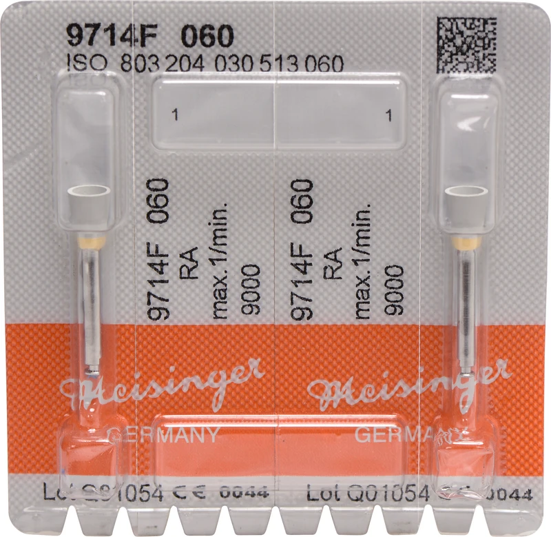 Diamantpolierer 9714  Packung  2 Stück grau fein, RA, Figur 030, 7,5 mm, ISO 060