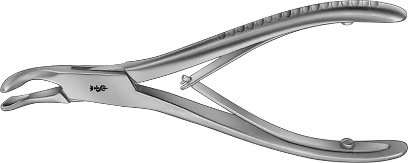 Hohlmeißelzangen nach Luer  Stück  stark gebogen, 140 mm