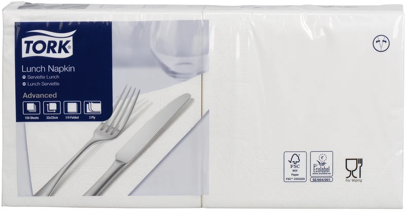 TORK® Soft Lunchservietten (1\4 Falz)  Karton  10 x 150 Stück weiß