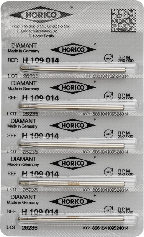 Diamantschleifer H 109  Packung  5 Stück HP, Figur 109, 4 mm, ISO 014