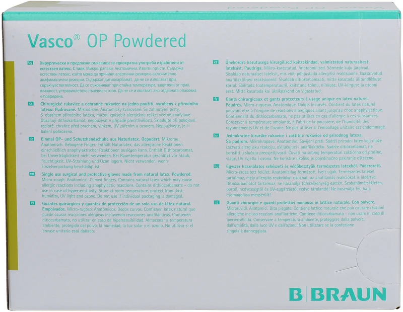 Vasco® OP Powdered  Packung  50 Paar gepudert, naturweiß, Größe 6,5