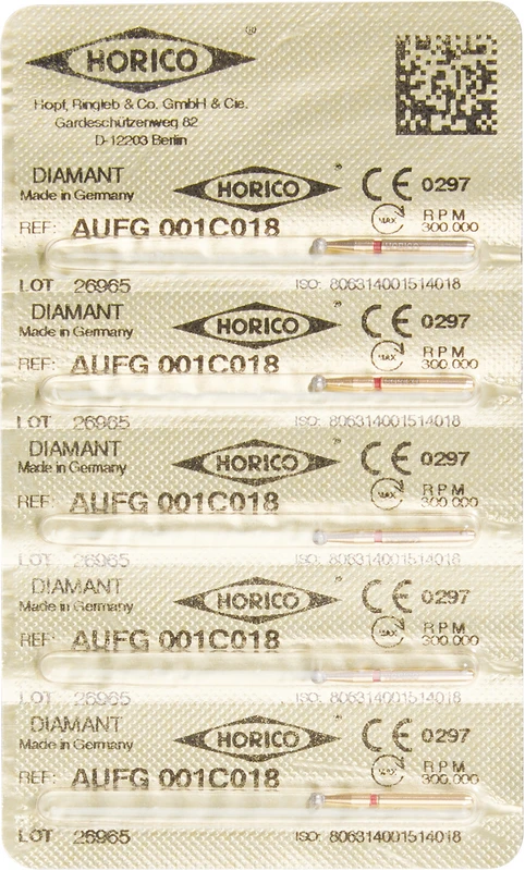 Diamant AuFG 001  Packung  5 Stück rot fein, FG, Figur 001, ISO 018